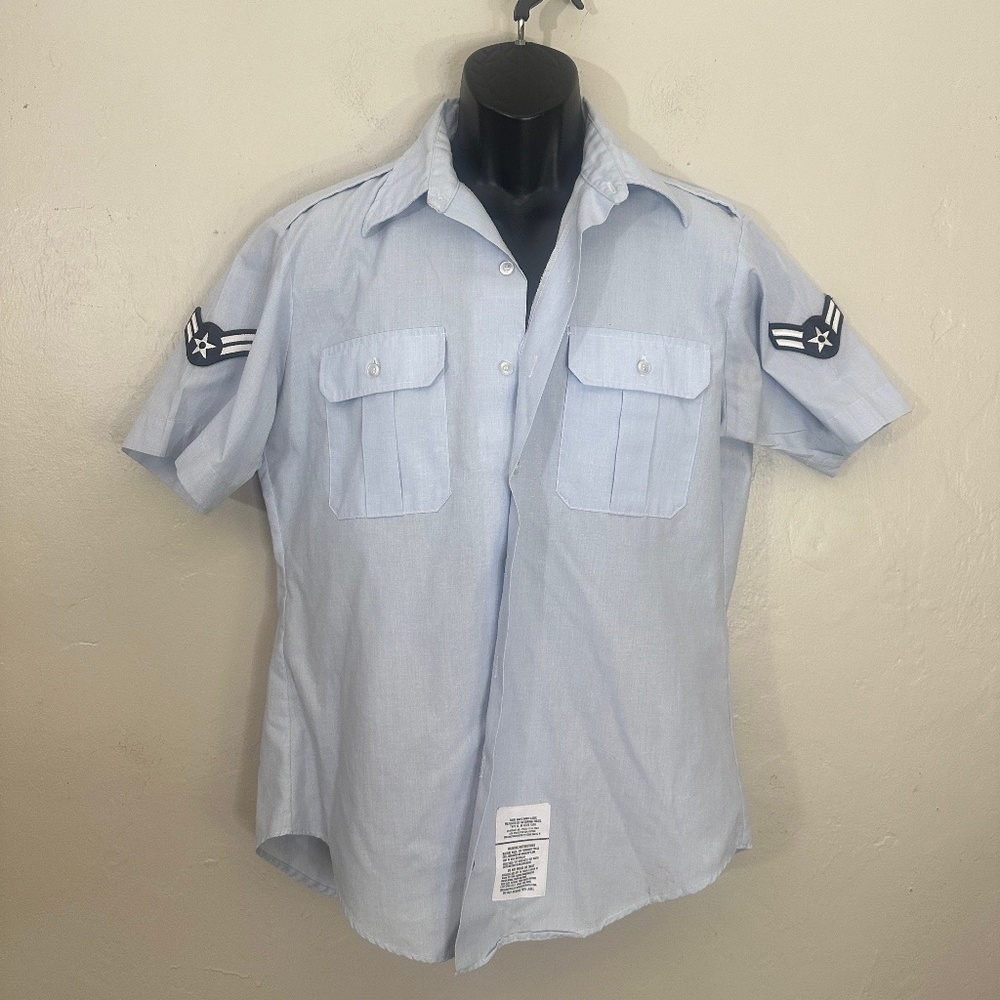 Air Force Short Sleeve Shirt 16.5 neck Gently worn Airman 1st Class insignia